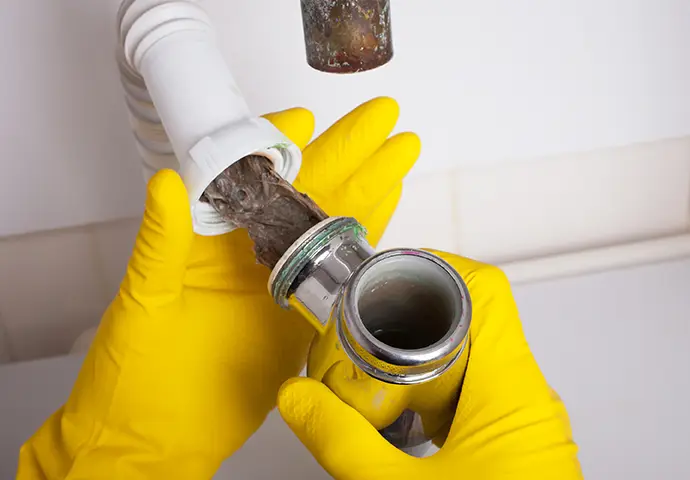 bathroom pipe that is very clogged