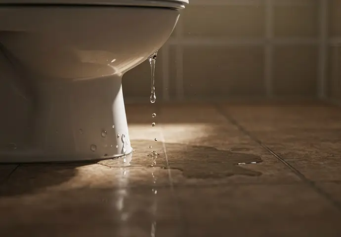leaking water from a toilet