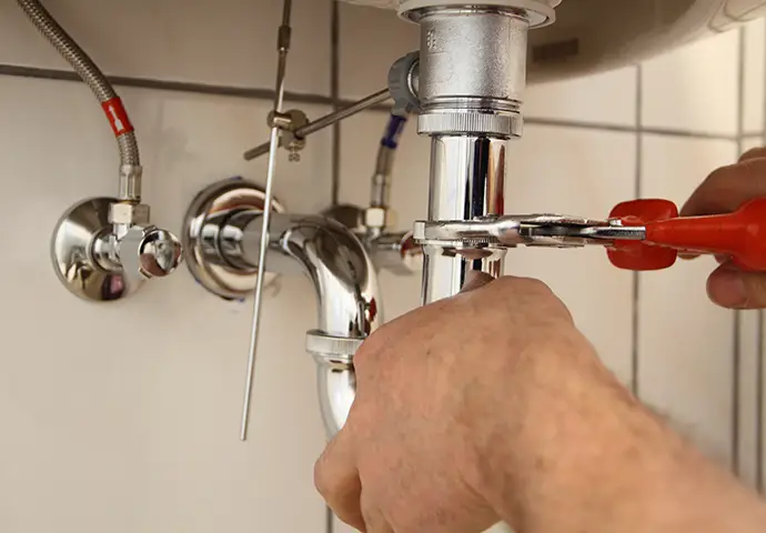 plumbing problem being repaired by belleville il plumber